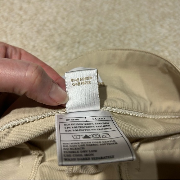 Lopez Womens Golf Shorts Size 12 Beige Khaki 10” inseam Flat Front - Picture 7 of 11